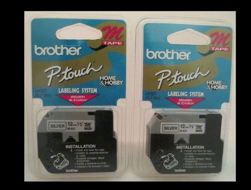 Brother P-Touch M931 Silver electronic labeling two packages 12mm 1/2&#034;