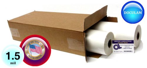 Qty 4 rolls doculam laminating film 18&#034; x 500&#039; 1.5 mil 1&#034; core american made for sale