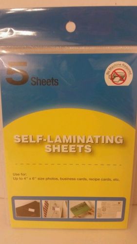 Self - Laminating 5 sheets photos,  business cards, recipe. No machine required