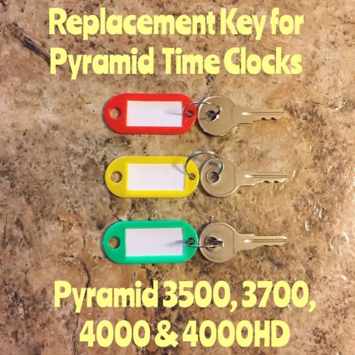 One Replacement Key For Pyramid 3500, 3700, 4000 &amp; 4000HD Time Clock Models