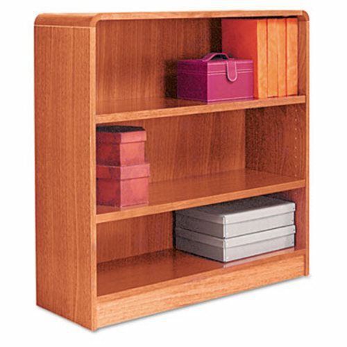 Alera Radius Corner Wood Veneer Bookcase, 3-Shelf, Medium Oak (ALEBCR33636MO)