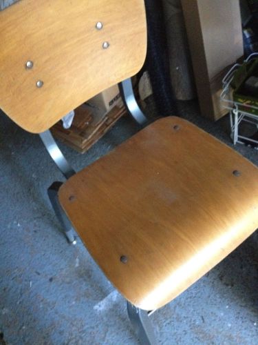 Vintage Industrial Age Mid Century Wood /Metal Desk Chair