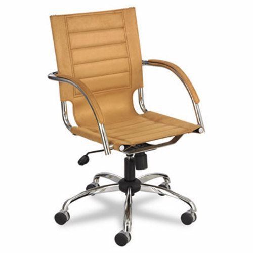 Safco Flaunt Series Mid-Back Chair, Camel Microfiber/Chrome (SAF3456CM)