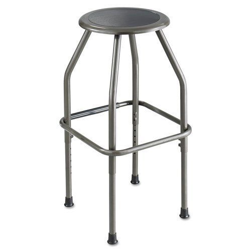 Safco SAF6666 Diesel Industrial Stool with Stationary Seat Pewter Leather Seat P
