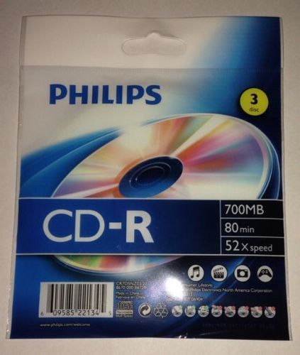 (4) 3 Packs - Philips CD-R Blank Disc (12) Discs Total)