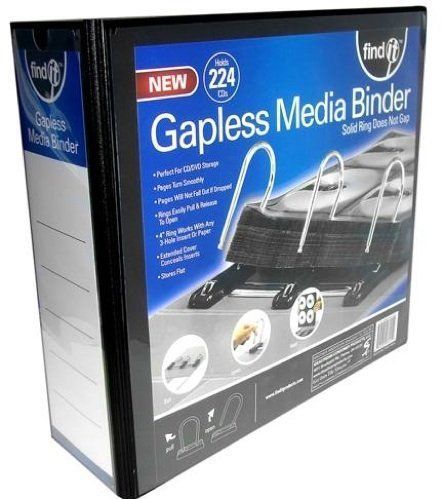 Gapless Mega Media Binder 4 Spine Cd Capacity No Pages Uded Black Ft07015
