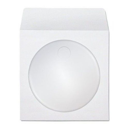 1000 Pack, White CD and DVD Paper Sleeves Envelopes with Flap and Clear Window