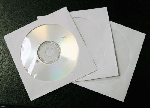 100 CD DVD Blu Ray Paper Sleeve Window Envelope