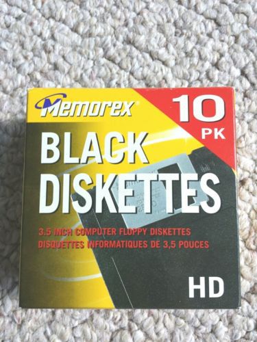 Memorex 3.5&#034; HD Floppy Diskettes One 10 Pack Unformatted 2.0 MB Formatted 1.4MB
