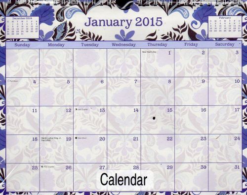 2015 - 12 Month Desk Pad / Wall Calendar (8.5 X 11) NEW v2 2015