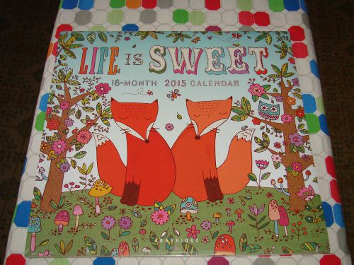 New 2015 Life Is Sweet Wall Calendar 16 Month Animals Quotes Cute