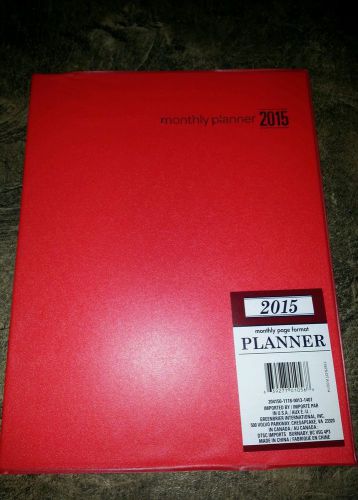 2015 DELUXE  MONTHLY PLANNER ~Calendar~Organizer~RED~Appointment Book~LARGE