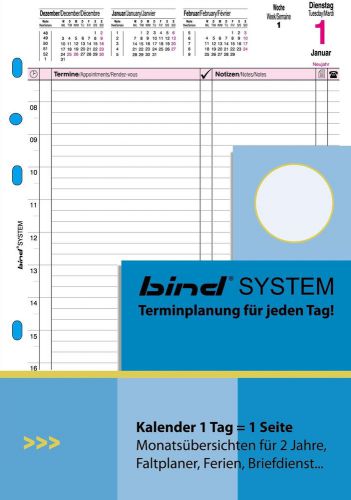 bind - B550315 - Einlage A5 Kalender 2015 1 Tag = 1 Seite