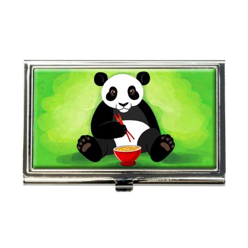 Panda eating with chopsticks business credit card holder case for sale