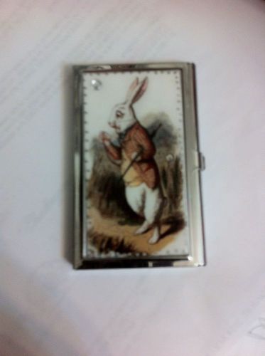 White Rabbit Alice in Wonderland Business Card Holder Credit Card Case!