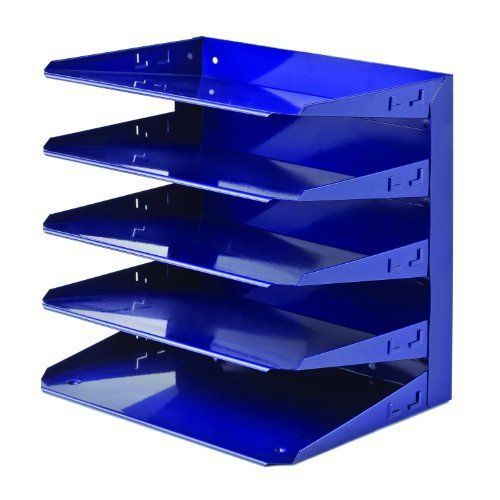 Mmf 26425l008 soho horizontal organizer, letter, five tier, steel, blue for sale