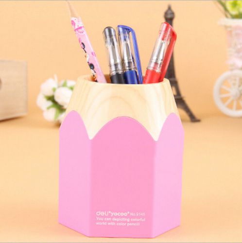 Home Office Cute Big Pencil Style Pen Ruler Holder Organizer Pencil Holder Pink