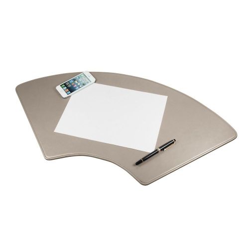 LUCRIN - Round Desk Pad 27.6x12.6 inches - Smooth Cow Leather - Light taupe