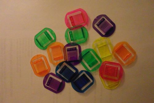 Package of 15 Hard Plastic Paper Clips/Bookmarks