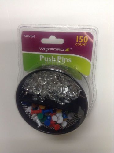 Push Pins Assorted Colors 150  And Clear 150 count Includes Storage Case