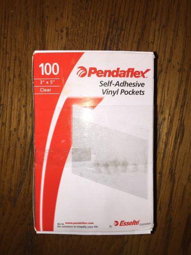 Pendaflex Self-Adhesive Vinyl Pockets - 100 3&#034; x 5&#034; - Clear