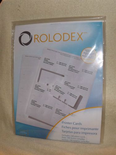 ROLODEX PRINTER CARDS 2 1/4&#034; x 4&#034;  #67620 240 PLAIN CARDS