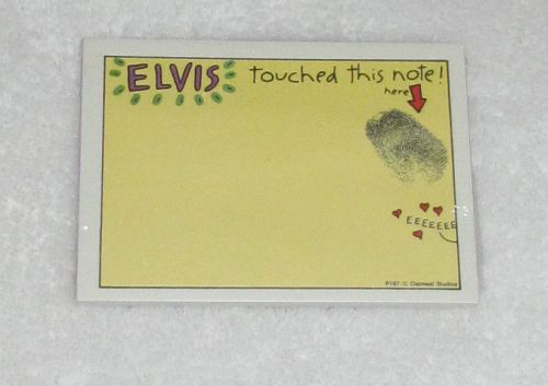 NEW! HTF OATMEAL STUDIOS POST-IT NOTE PAD &#034;ELVIS TOUCHED THIS NOTE!&#034; 40 SHEETS