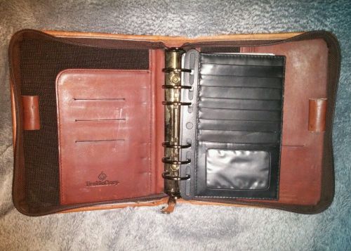 Franklin Covey Planner Riverwood Brown Leather Zip 6 Ring 1.25&#034; Classic Binder