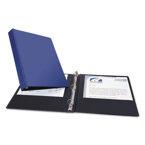 Economy Binder with Round Rings, 1&#034; Capacity, Blue