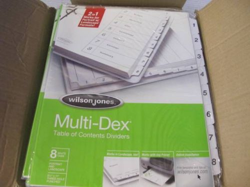 QTY 24 WILSON JONES W90801 MULTI-INDEX 8 TAB TABLE OF CONTENTS DIVIDERS WHITE