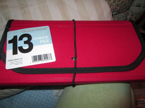 Globe-weis Check File - 13 Pockets - Poly - Red- 1 Each (GLW89097)