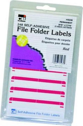 Charles leonard labels file folder 9/16&#039;&#039; x 3-7/16&#039;&#039; red for sale