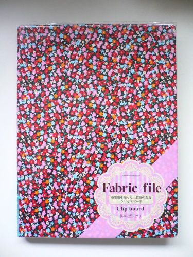 New colorful floral polyester fabric file clip board~black~size 12.5&#034; x 9.25&#034; for sale