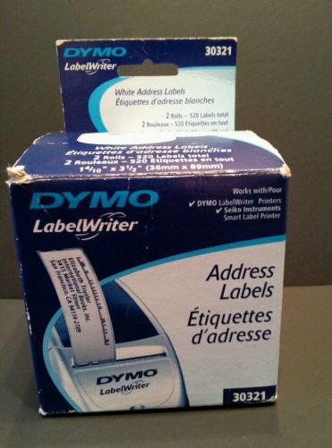 Dymo 30321 White Address Labels 520 1 4/10 x 3 1/2