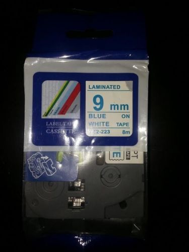 Compatible brother tz-221 p-touch laminated blue on white tape 9mm 8m tze-221 for sale
