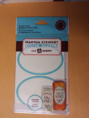 1 pack Martha Stewart Home Office Kitchen Labels, Blue Oval 12 labels