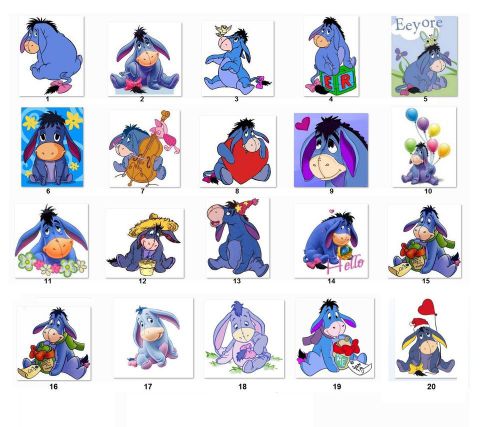 30 Square Stickers Envelope Seals Favor Tags  Eeyore all pics Buy 3 get 1 free