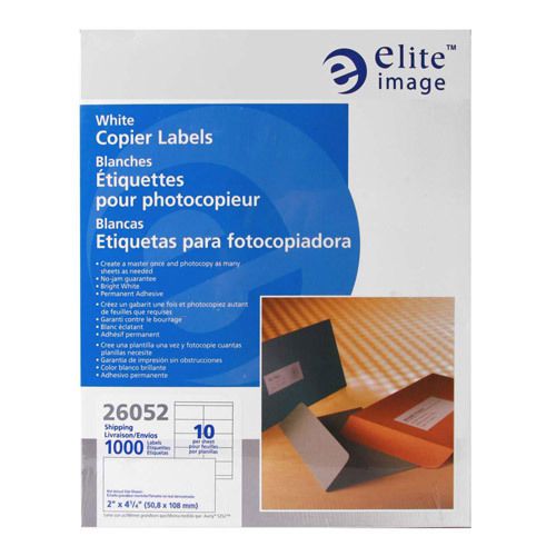 Elite Image Label Copier 2x4 1/4 White 1000Pack. Sold as 1 Pack