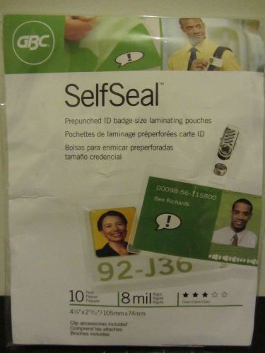 New!!! Self Sealed Prepunched ID Badge 10 Pack