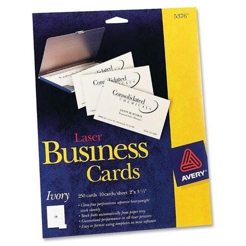Avery Business Card - For Laser Print - A8 - 2&#034; X 3.50&#034; - 250 / Pack - (5376)