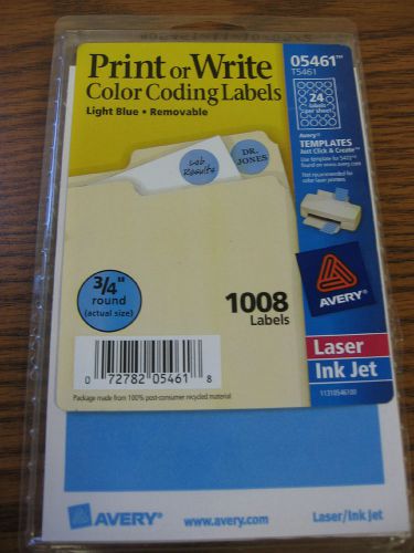 Avery Dennison 05466 Round Light Blue Color Coding Label - 0.75&#034; Dia. Removable