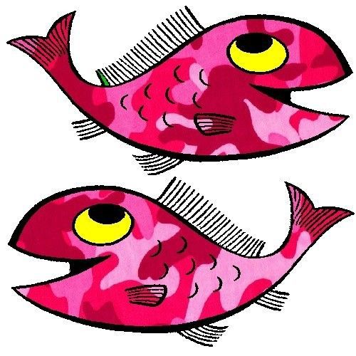 30 Custom Pink Camo Fish Personalized Address Labels