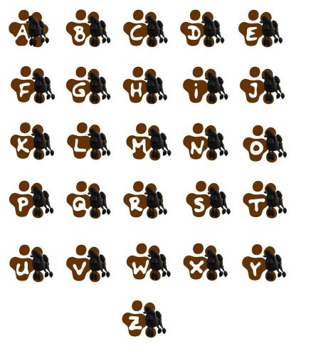 30 Personalized Return Address labels Poodle Monograms choose Alphabet (p1)