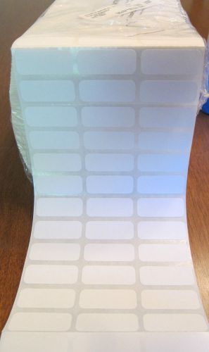 1 PACK OF 25000 BLANK WHITE LABELS 1.25 x .5 THERMAL TRANSFER LABELS FAN FOLD