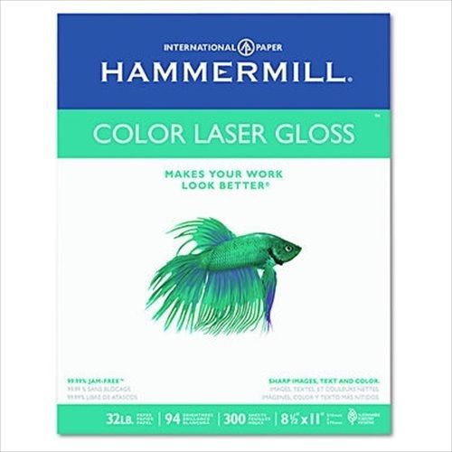 Hammermill Color Laser Gloss Paper 94 Brightness 32 lb Letter 300 Sheets White