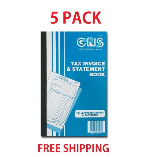 5 X INVOICE AND STATEMENT  BOOK GNS 572 DUPLICATE 8X5 100PAGES (00572)