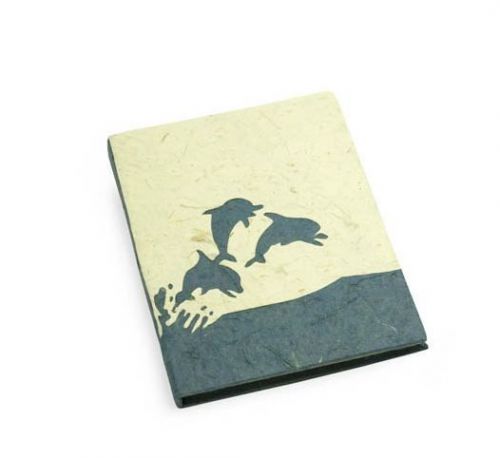Poopoo paper - dolphin mini journal - made of recycled elephant poo green scienc for sale