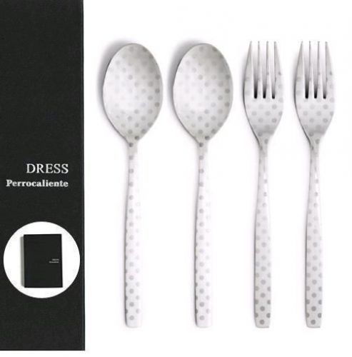 Perrocaliente DRESS Stainless Polka Dot Design Flatware Set Spoon Fork JAPAN New