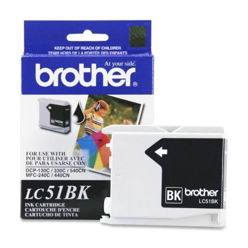 BROTHER INT L (SUPPLIES) LC51BK  BLACK INK CART F/DCP130C