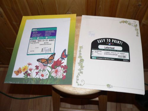 Easy to Print ivy border butterflies Letterhead 50 Sheets Acid free New  USA